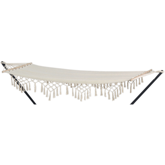Hangmat Macrame beige, lengte 200 cm, breedte 80 cm