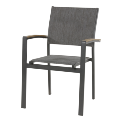 Stapelstoelen Arezzo antraciet textileen, lengte 57 cm, breedte 62 cm, hoogte 87 cm