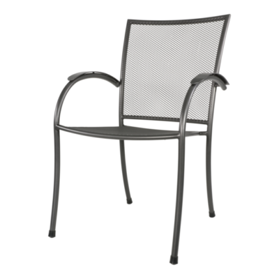 Stapelstoel Nordic grijs, lengte 57 cm, breedte 63 cm, hoogte 89 cm.