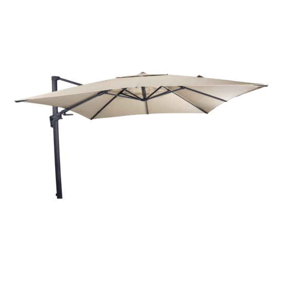 Zweefparasol VirgoFlex met kantelfunctie ecru, lengte 3 meter, breedte 3 meter