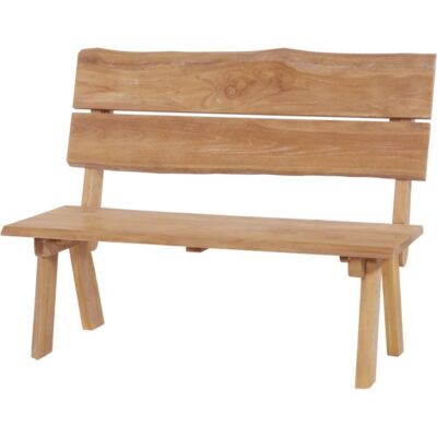 Bank teak boomstam, 2-persoons
