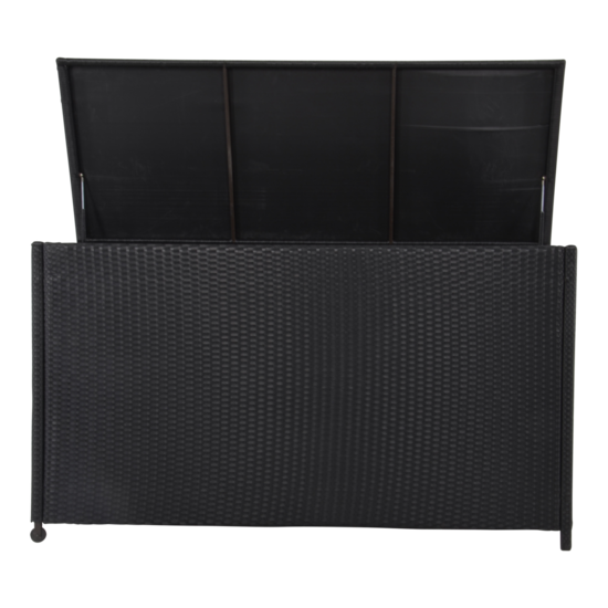 Kussenbox zwart wicker, lengte 165 cm, breedte 67 cm, hoogte 95 cm - Afbeelding 3