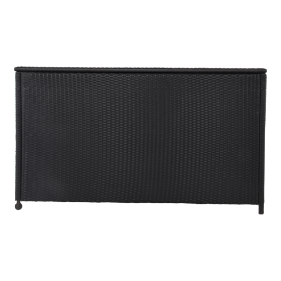 Kussenbox zwart wicker, lengte 165 cm, breedte 67 cm, hoogte 95 cm - Afbeelding 4